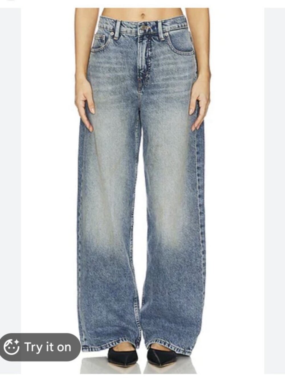 Good American Good Standard BAGGY Jeans Low rise straight baggy leg Ladies 14/32